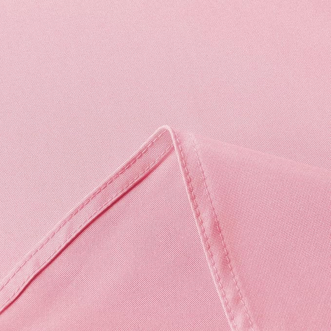 sancua Rectangle Tablecloth - 54 x 54 Inch - Stain and Wrinkle Resistant Washable Polyester Table Cloth, Decorative Fabric Table Cover for Dining Tables, Buffet Parties and Camping, Pink