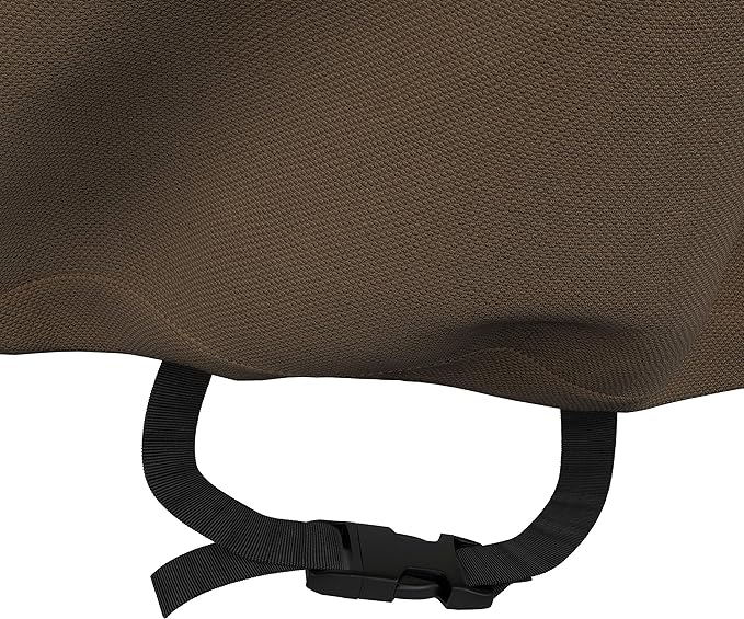 Amazon Basics Gas Grill Barbecue Cover, Weather Resistant, Anti-UV Protection with Secure Straps, Waterproof, 60 inch, Medium for Outdoor Grills, Beige