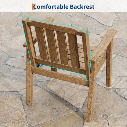 Garvee Outdoor Patio Dining Chairs Set of 2, HDPE Garden Dining Chairs | Sturdy Frame, Waterproof, All-Weather for Backyard, Poolside, Porch, Deck, Natural