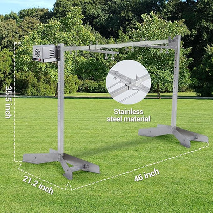 GarveeTech 46in Stainless Steel Electric Rotisserie Grill - 132LB Capacity for Whole Pig & Lamb, Charcoal Spit Roaster with 50W Motor, Outdoor Camping BBQ