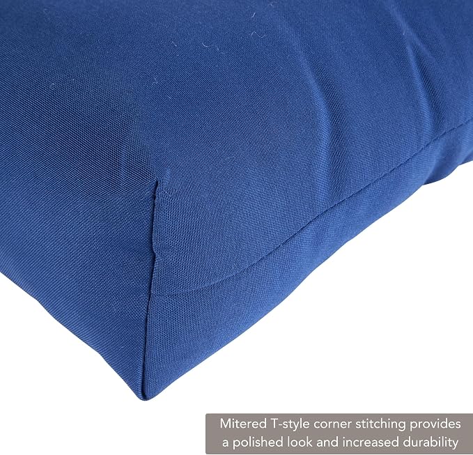 Greendale Home Fashions Outdoor 44x22-inch High Back Chair Cushions (Set of 2), Blue