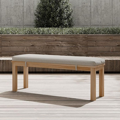 FansaFurn Outdoor Patio Bench, Metal Aluminum Outdoor Bench with Waterproof Cushions, Outdoor Patio Furniture Seating for Porch, Balcony, Deck, Backyard, Brown