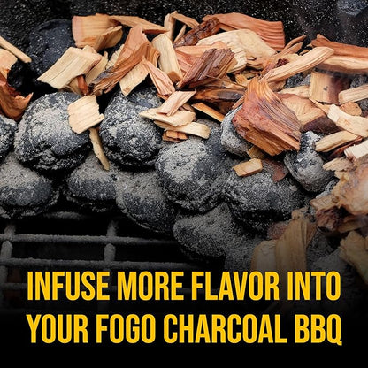 FOGO Pecan Wood Chips for Grilling and Smoking, Sweet Nutty BBQ Flavor for Charcoal and Gas Grills, Made in USA, 1.4 lb Bag, 6-Pack