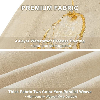 Decorelia Faux Linen Farmhouse Table Cloth 60"x120" for Rectangle Table, Beige Waterproof Outdoor Washable Cloth Tablecloth for Rectangular Dining Room Kitchen Outdoor Party Restaurant Decor