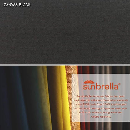 California Umbrella 9' Round Aluminum/Fiberglass Umbrella, Push Open, Bronze Pole, Sunbrella Black Fabric