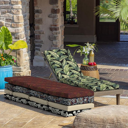 Arden Outdoor Chaise Cushion, 21 in x 72 in, Weather-Proof, Rain-Proof, Fade Resistant Patio Cushion for Chaise Lounger Onyx Cebu | Lounge Cushion, Weather-Proof, Rain-Proof, Fade Resistant for Chaise Lounger, Mold and Mildew Resistant