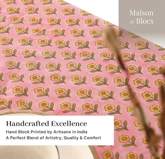 100% Cotton Hand Block Printed, Tablecloth for Kitchen, Dining, Table Cover for Parties, Chritmas, Weddings, Barbecues and Summer picnics Table Cloth