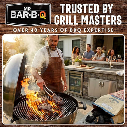 8 LB. All Natural Hardwood Lump Charcoal by Mr. Bar-B-Q - Premium Natural Charcoal for Grilling, BBQ, Smoking, Kamado & Kettle Grills - Burns Hotter & Longer - Smoky Flavor, Low Ash & Easy to Light