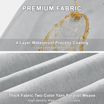 Decorelia Faux Linen Farmhouse Table Cloth 60"x84" for 4-6 ft Rectangle Table, Cool Grey Waterproof Outdoor Washable Cloth Tablecloth for Rectangular Dining Room Kitchen Outdoor Party Restaurant Table