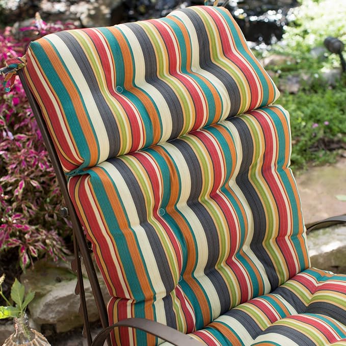 Greendale Home Fashions 72 x 22-inch Outdoor Chaise Lounge Cushion, Adobe Stripe