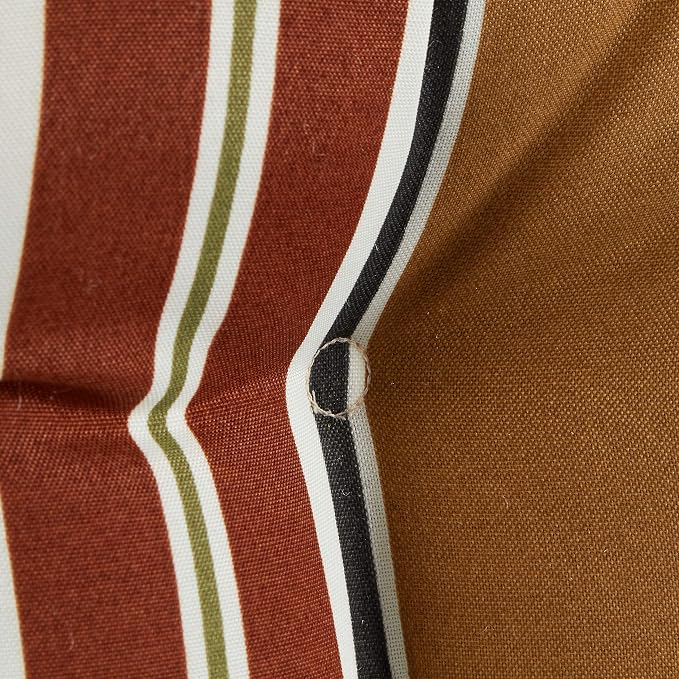 Greendale Home Fashions Espresso Stripe Outdoor 15-inch Bistro Seat Cushion, Set of 2
