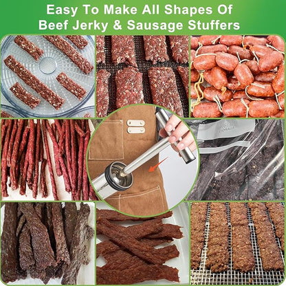 Large Capacity Jerky Gun Kits, Jerky Cannon, Stainless Steel Jerky Maker, Jerky Shooter, Meat Gun, Beef Deer Jerky Making Gun Kit, Gifts for Women Men