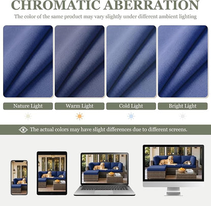 9 Pcs Outdoor Patio Cushions Covers Replacement Sets, Covers Only | 9 Pcs Patio Cushions Covers Replacement UV Resistant, Water Anti-Slip, Heavy-Duty Zippers for 5 Pcs Patio Furniture Set
