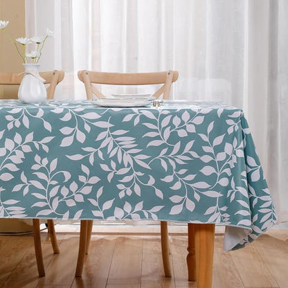 Walrus Heavy Duty Vinyl Tablecloth with Flannel Backing Waterproof Oil-Proof Plastic Table Cloth Stain-Resistant Wipeable Rectangle or Square Table Cover for Indoor and Outdoor (Branch, 60X102 Inch)