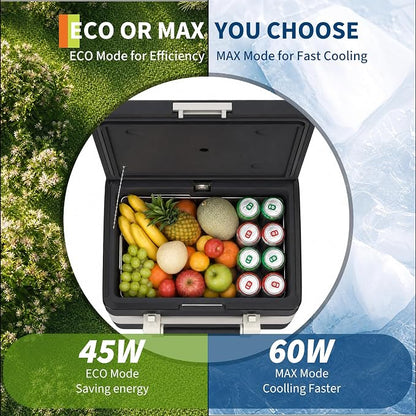 Garvee 42QT Electric Cooler, 12V Portable Car Refrigerator with Handle | -4℉ to 50℉ Truck Refrigerator, Car Fridge with AC/DC Power for Camping, RV, Road Trips & Outdoor Travel