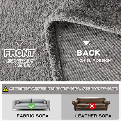 MYSKY HOME Couch Cover Sofa Covers for 3 Cushion Couch, Dog Couch Cover Protector for Sectional Sofa Covers Couch Protector, Non Slip Furniture Covers for Pet Cat, 91" x 118", Grey