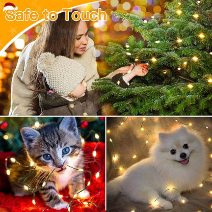 Ollny Christmas Lights 1000 LED 330 FT, IP67 Waterproof Plug in Christmas Tree Lights with Remote, 8 Modes, 3 Timers, Dimmable, House Xmas Indoor Decorations String Light (Warm White) (Pack of 2)