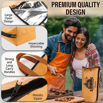 21in BBQ Blanket for Resting Meat 5 Layer Insulated Brisket Resting Bag with Wide Mouth, Keeps Meat Juicy & Hot Smoker, Air Fryer, Kitchen Accessories for Camping & Picnic for Dad