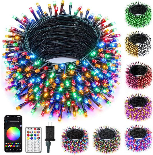 Minetom 132ft 400LED Smart Color Changing Christmas Halloween Tree Lights | LED RGB Outdoor String Twinkle Lights, 16 Milion Adjustable Colors Smart Fairy Lights with App & Timer for Xmas Tree Party