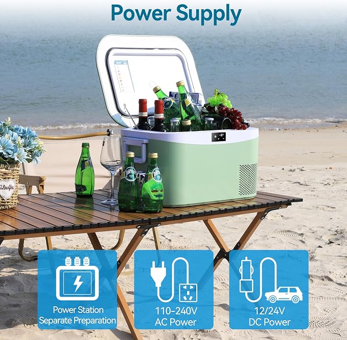 Megiu 12 Volt Refrigerator Portable Car Freezer 13.5 Quart (12.8 Liter) Compressor Cooler 12V/24V DC 110～240 Volt AC for Truck Van RV Camper SUV Boat Travel Camping Road Trips Tailgating -18℃~+15℃
