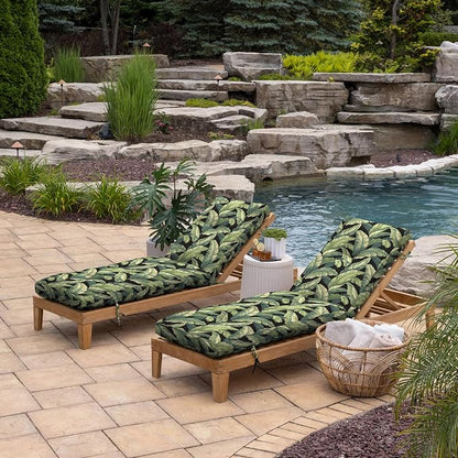 Arden Outdoor Plush Modern Tufted Chaise Cushion, 76 x 22, Rain-Proof, Fade Resistant, Tufted Cushion for Chaise Lounger Onyx Cebu | Plush Comfort, Modern Tuft, Lounge Cushion, Rain-Proof, Fade Resistant, Mold and Mildew Resistant