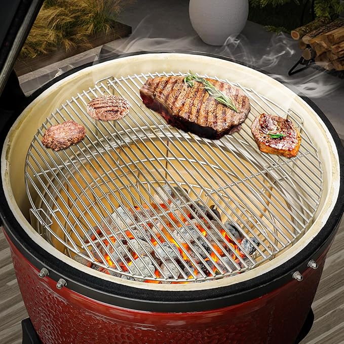 onlyfire Charcoal Ash Basket Stainless Steel Charcoal Holder with Handles, Fits Kamado Joe Big Joe Grill