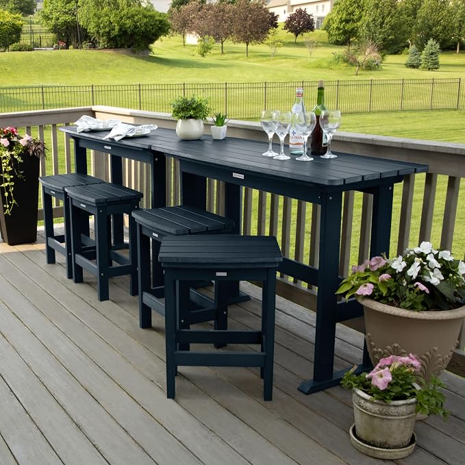 Highwood Lehigh 6pc Counter Height Balcony Dining Set, Federal Blue
