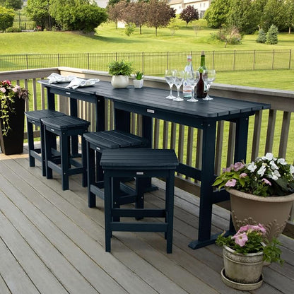 Highwood Lehigh 6pc Counter Height Balcony Dining Set, Federal Blue
