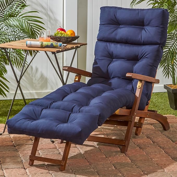 Greendale Home Fashions 72 x 22-inch Outdoor Chaise Lounge Cushion, Midnight