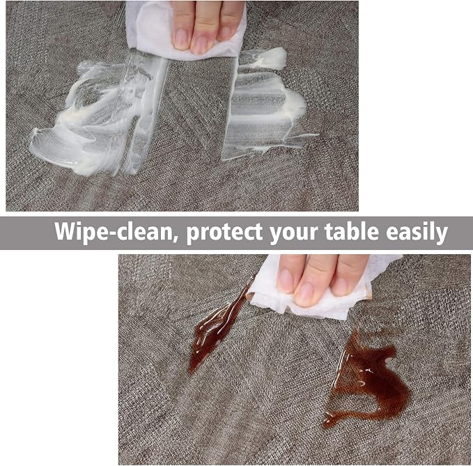 AIRCOWRIE Waterproof Vinyl Tablecloths, Heavy Duty Oil Proof Spill Proof Plastic Table Cloth, Wipe Clean PVC Table Cover for Spring Indoor and Outdoor Use (Brown, 54”×78”, Rectangle)