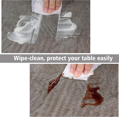 AIRCOWRIE Waterproof Vinyl Tablecloths, Heavy Duty Oil Proof Spill Proof Plastic Table Cloth, Wipe Clean PVC Table Cover for Spring Indoor and Outdoor Use (Brown, 54”×108”, Rectangle)