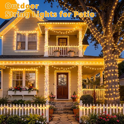 Guhope Christmas String Lights 1200LED 196FT, 8 Modes Dimmable Fairy Lights with Remote and Timer, Waterproof Warm Christmas Lights for Indoor Outdoor Bedroom Wedding Party Holiday Decor (Warm White)