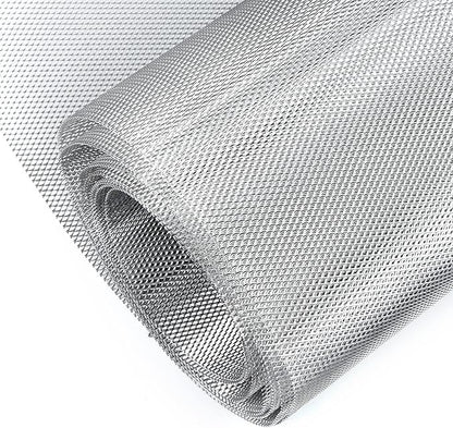 AggAuto Universal 170"x40" Car Grill Mesh 3x6mm Rhombic Hole Silver | Aluminum Alloy Automotive Grille Insert Bumper, One of the Most Multifunctional Shape Grids