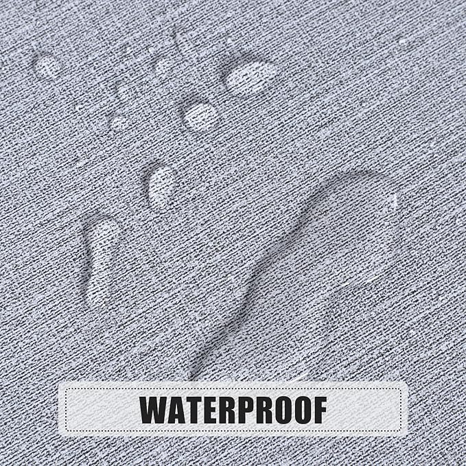 sancua 100% Waterproof Vinyl Tablecloth Table Cloth 54 Inch Round, Grey | Oil Spill Proof, PVC Material, Wipe Clean Table Cover for Dining Tables, Buffet Parties and Camping