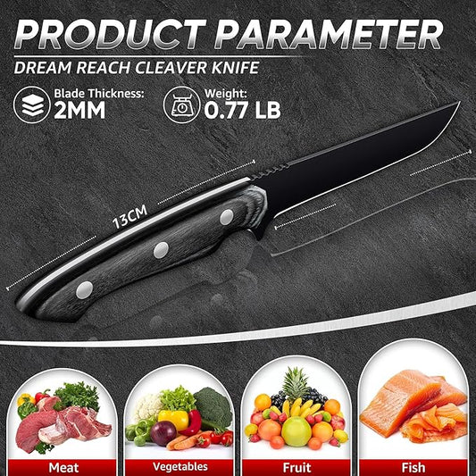 Dream Reach Fillet Boning Knife - Japanese Hand Forged Full Tang Sharp Deboning Knife for Meat Cutting, Kitchen BBQ Gift