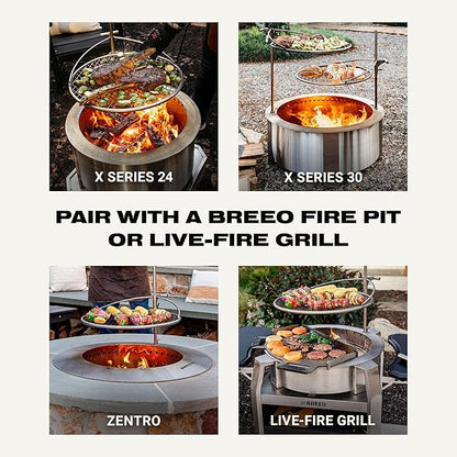 Outpost Grill 24 - Campfire Grill - Breeo X Series Accessory - Stainless Steel, Durable, USA Made - Campfire Grate - Camping Cooking Rack - Fire Pit Accessories