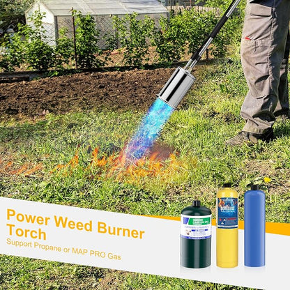 Sondiko Big Flame Propane Torch Head Kit, Weed Torch, Heavy Duty Blow Torch Detachable Propane Weed Torch with High Output for Garden Stumps Wood Ice Snow Roofing(Black & Yellow)