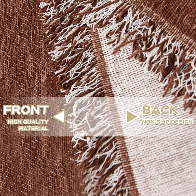 MYSKY HOME Couch Cover for Dogs Washable Couch Covers Couch Covers for Sofa Couch Cover 2 Cushion Sofa Non Slip Dogs Furniture Protector with Tassels Chenille Sofa Covers for Pets, 71"x102", Chocolate