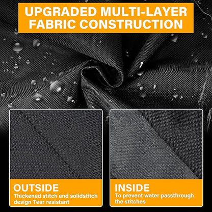 Grisun Grill Cover for Pit Boss 850 Pro Series 820 Deluxe - 820D 820FB 820SC 820XL 820PS1, Anti-Fade Waterproof Durable 600D Fabric Pellet Grill Cover with Drawstring and Fabric Handles, Black