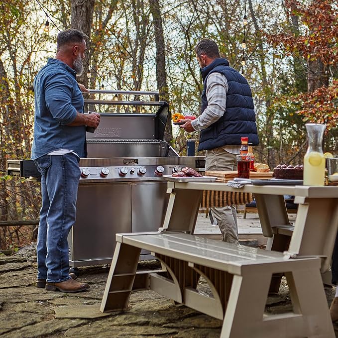 Monument Grills Denali Series, 6-Burner Convertible Natural Gas Smart bbq Grill Stainless Steel Denali 605 with Rotisserie Kit (Without Conversion Kit)