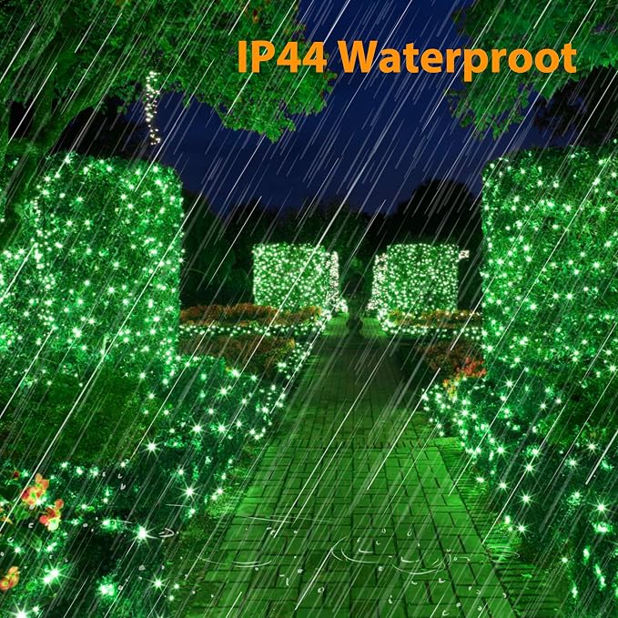 Brizled Outdoor Christmas Lights Green, 78.74ft 240 LED Mini Light String | Connectable; 8 Modes; Waterproof; Memory; Timer; Plugin Twinkle Mini Tree Fairy Light for Outside Xmas Patrick's Day Party