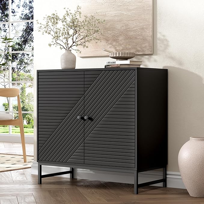 Storage Cabinet with Doors and Adjustable Shelf, Sideboard Buffet Cabinet with Storage, Console Table & Credenza for Living Room, Kitchen, Dining Room