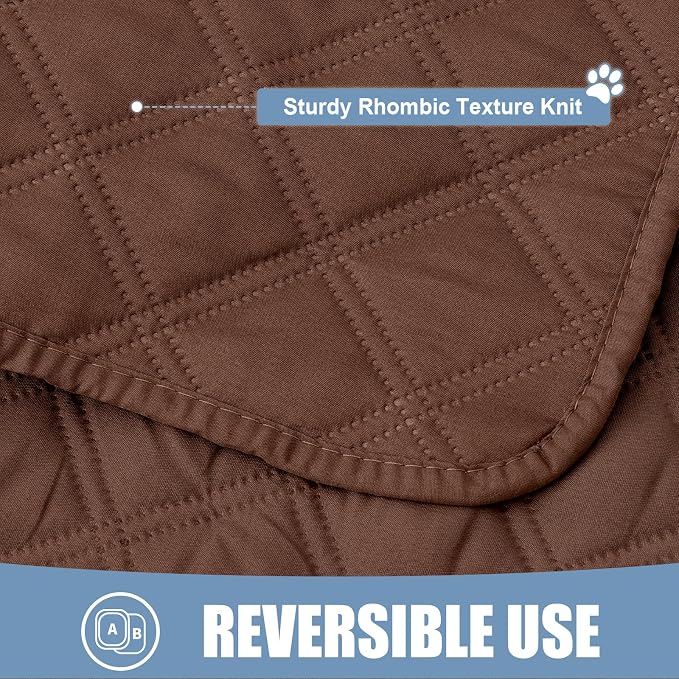 Smiry Waterproof Reversible Pet Couch Covers for Dogs | Pet Friendly, Soft Fabric, Washable Sofa Furniture Protector for Dogs Cat Kids, Checkered (30"x70", Brown/Brown)