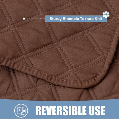 Smiry Waterproof Reversible Pet Couch Covers for Dogs | Pet Friendly, Soft Fabric, Washable Sofa Furniture Protector for Dogs Cat Kids, Checkered (40"x70", Brown/Brown)