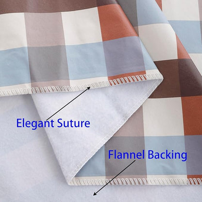 Walrus Heavy Duty Vinyl Tablecloth with Flannel Backing Waterproof Oil-Proof Plastic Table Cloth Stain-Resistant Wipeable Rectangle or Square Table Cover for Indoor and Outdoor (Checkered,54x54 Inch)