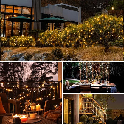 btfarm 2 Pack Solar String Lights Outdoor - Total 240LED 78FT Solar Fairy Lights Outside Waterproof 8 Modes, Copper Wire Solar Powered Twinkle Light for Garden Tree Christmas Wedding Party,Warm White