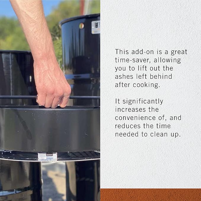 Pit Barrel Cooker Stainless Steel Ash Pan - Pit Barrel Junior | Attachable Barrel Smoker Ash Pan Accessory | Saves Clean Up time | For the 14 inch Pit Barrel Junior BBQ Drum Smoker