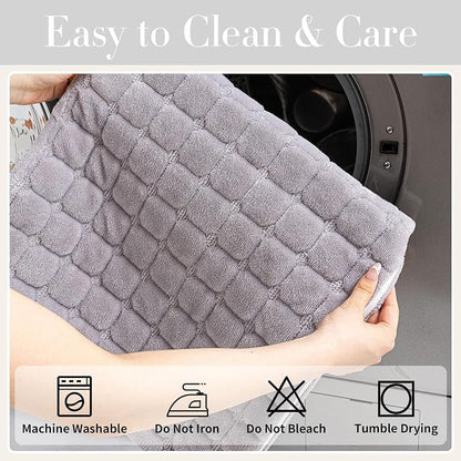 Velvet Couch Cover, Washable Sectional Sofa Cover, Anti Slip Sofa Slipcover for 3 Cushion Couch Sofa L Shaped Armrest Backrest, Furniture Protector Covers for Pets Kids(Light Grey, Only 1 PCS)