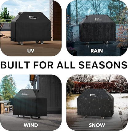 Simple Houseware 55 in. Heavy-Duty BBQ Gas Grill Cover, 600D Polyester Waterproof, Weather-Resistant