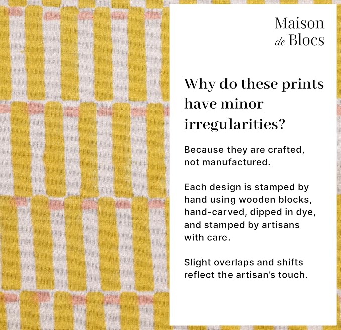100% Cotton Hand Block Printed, Tablecloth for Kitchen, Dining, Table Cover for Parties, Chritmas, Weddings, Barbecues and Summer picnics Table Cloth (Yellow & Pink, 60" x 90")